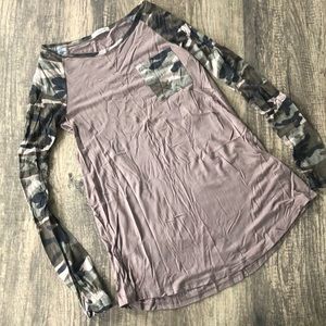 Long Sleeve T- Camo print (Size S) Never worn!